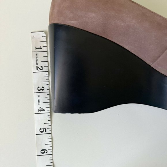 Jeffrey Campbell Platform Wedge Shoes 8M Brown Nubuck square toe Worn Once MINT - Picture 7 of 8